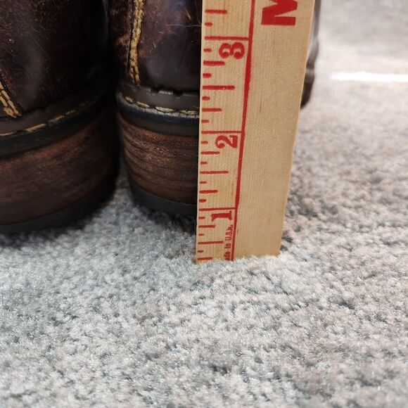 Born Concepts Chunky Boots Womens Size 8 Brown Leather Biker Lace Up Block Heel - Picture 13 of 15